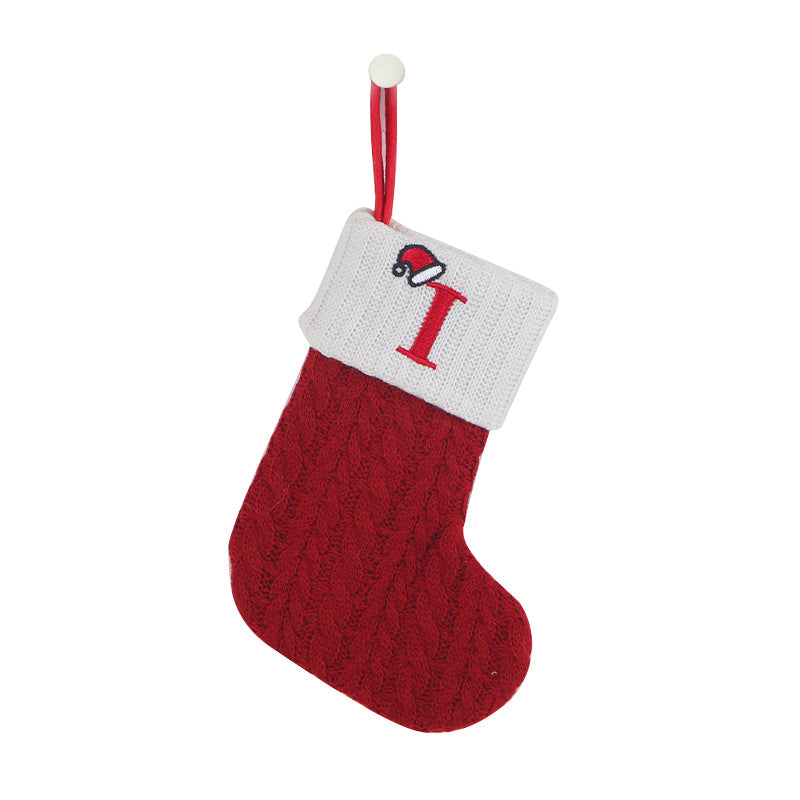 Christmas Letter Knit Stocking