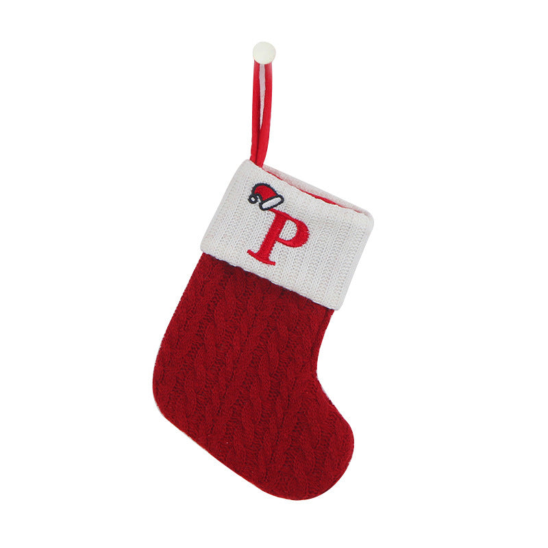 Christmas Letter Knit Stocking