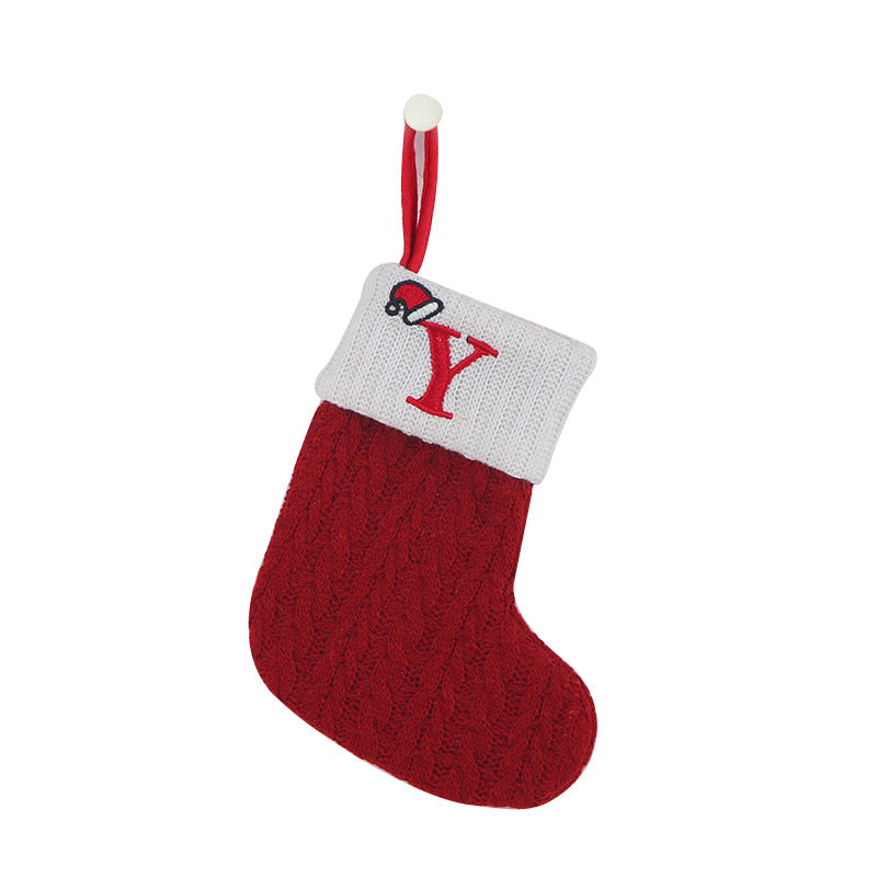 Christmas Letter Knit Stocking