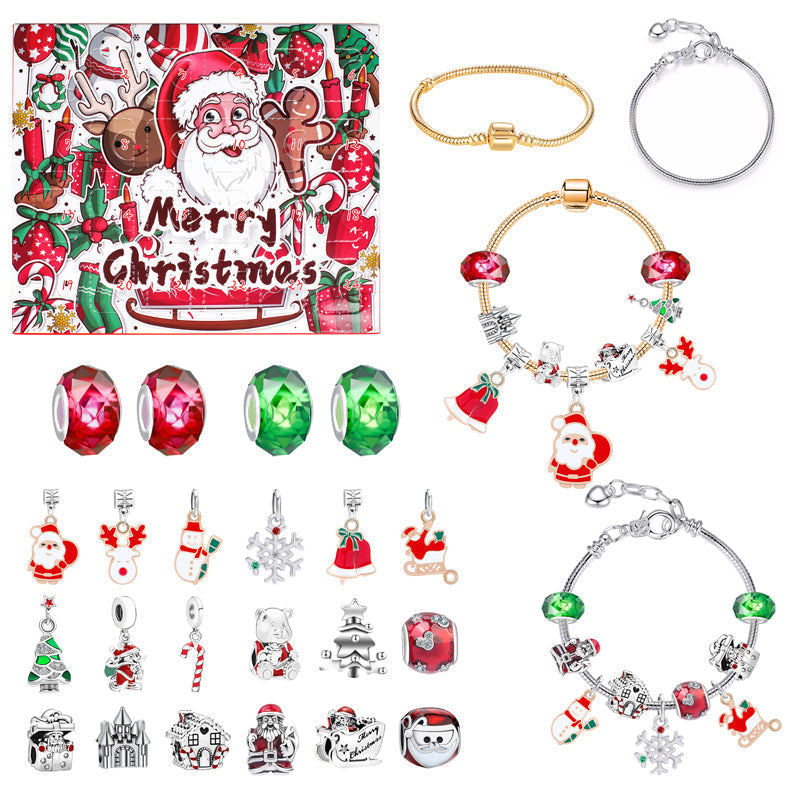 24 Days Countdown Calendar DIY Christmas Advent Calendar Bracelets Set