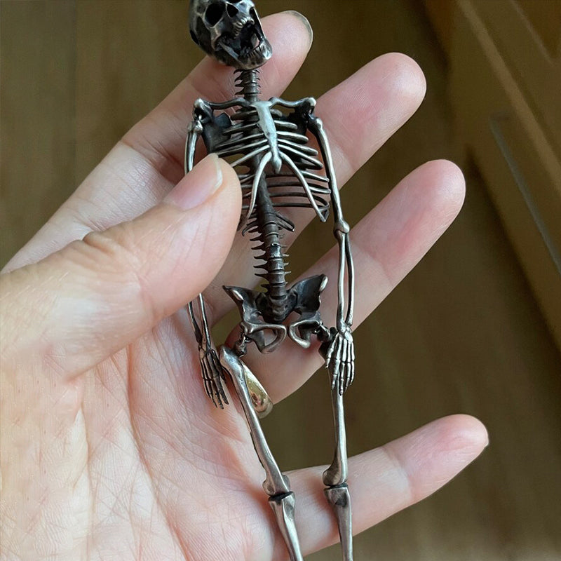 Full Body Silver Skeleton Pendant