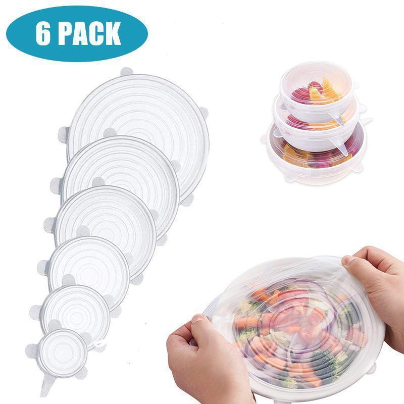 Stretchable Food Silicone Lid, 6 pieces/set