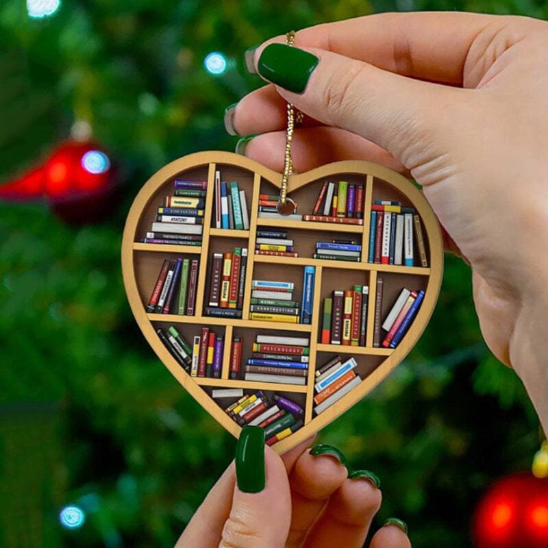 Cute Book Lovers Heart Ornament Bookshelf Decoration