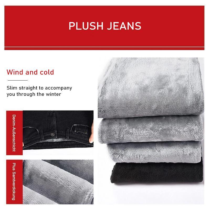 Women Plus Fleece Warm Jeans