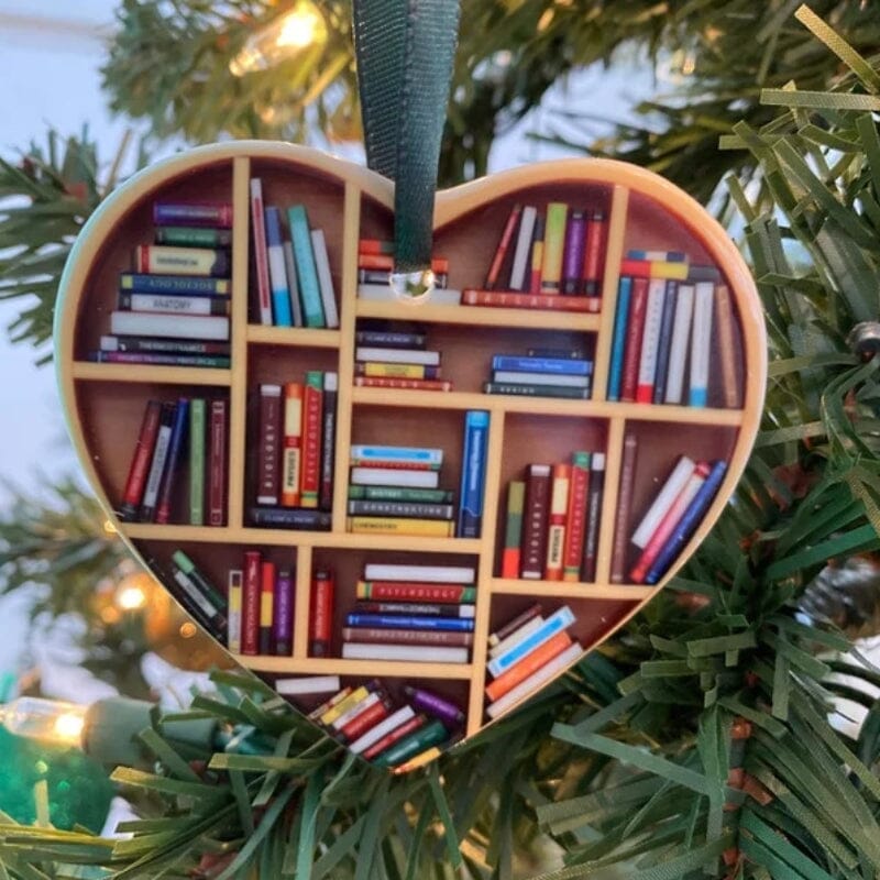 Cute Book Lovers Heart Ornament Bookshelf Decoration