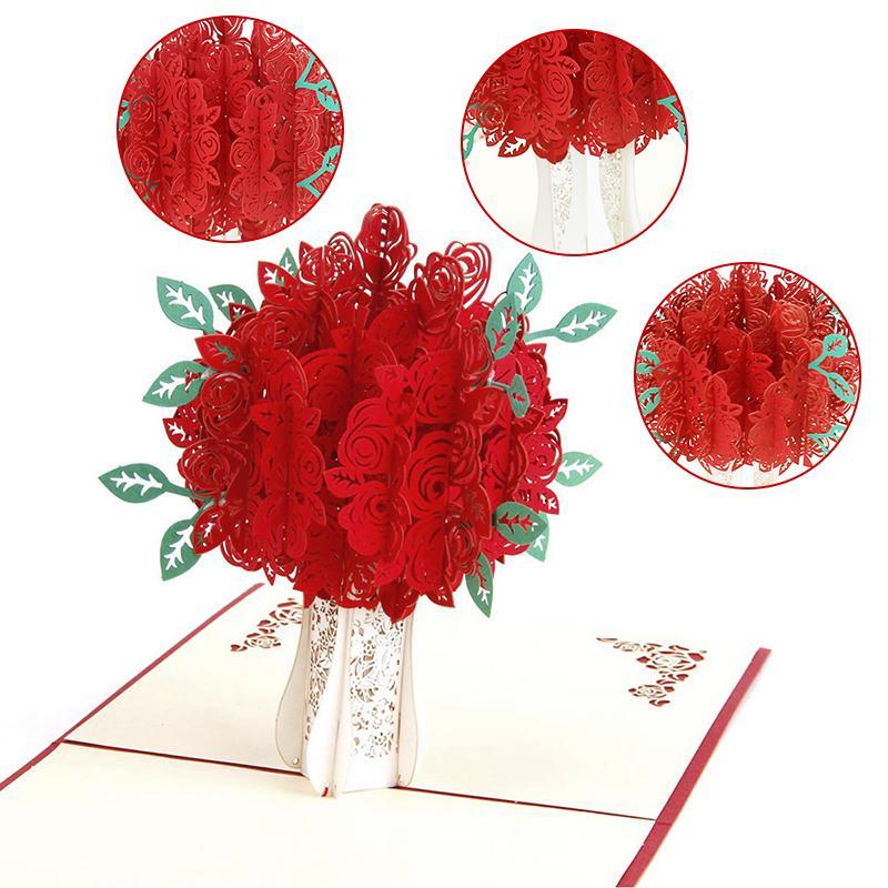 Rose Bouquet Pop-up Card