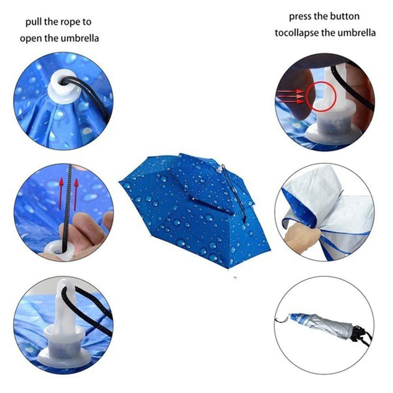 Outdoor Double Layer Umbrella Hat