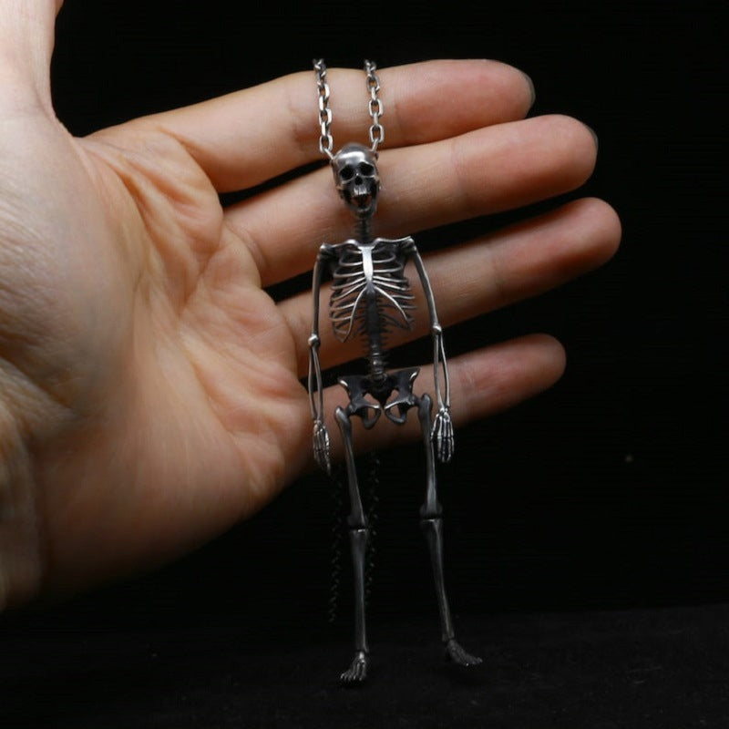 Full Body Silver Skeleton Pendant