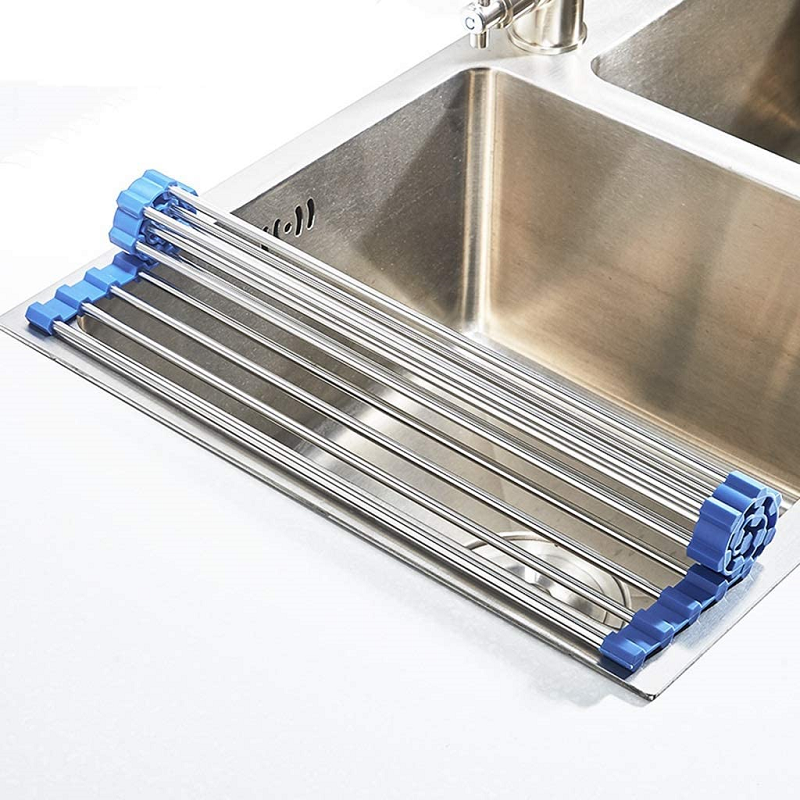 Stainless Steel Roll Up Dish Drying Rack, Foldable