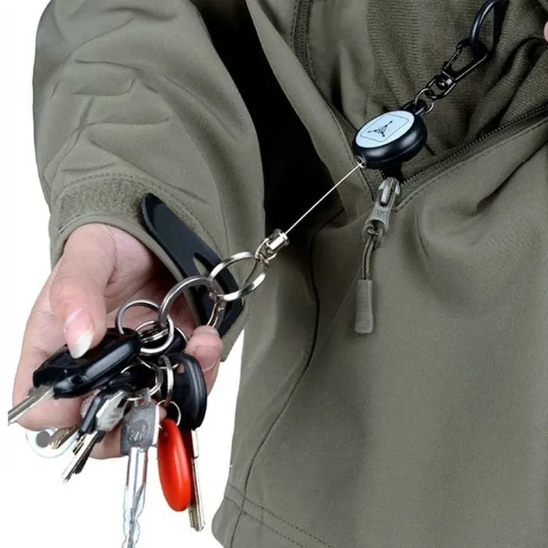 Keychain With Retractable Wire Cord