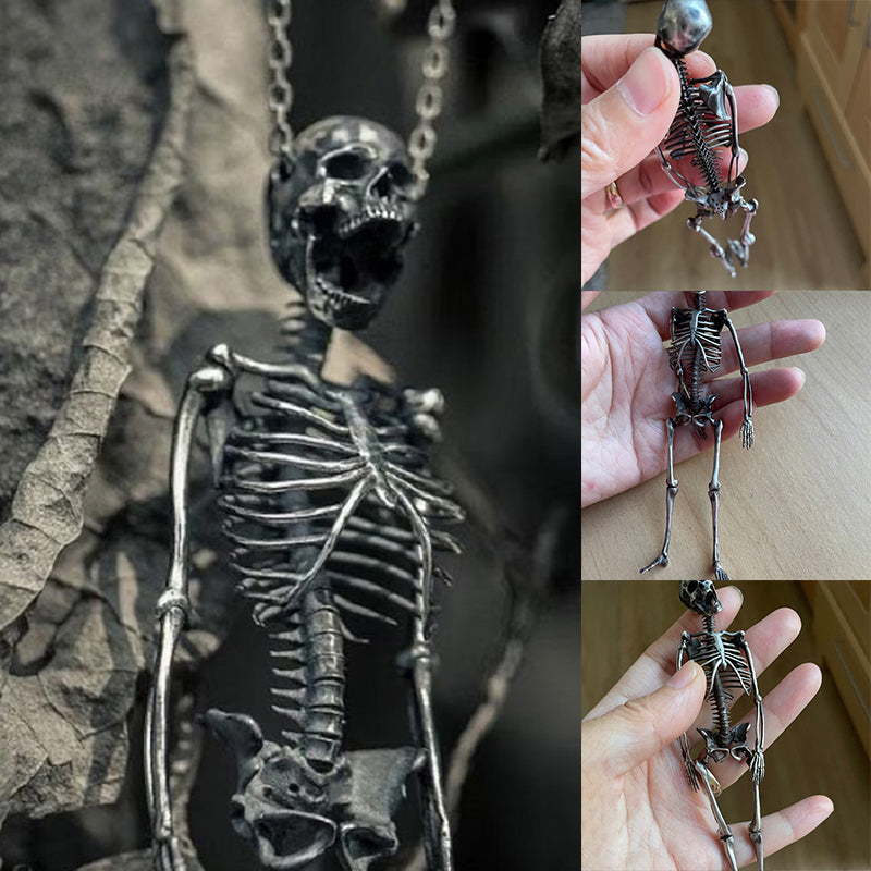 Full Body Silver Skeleton Pendant